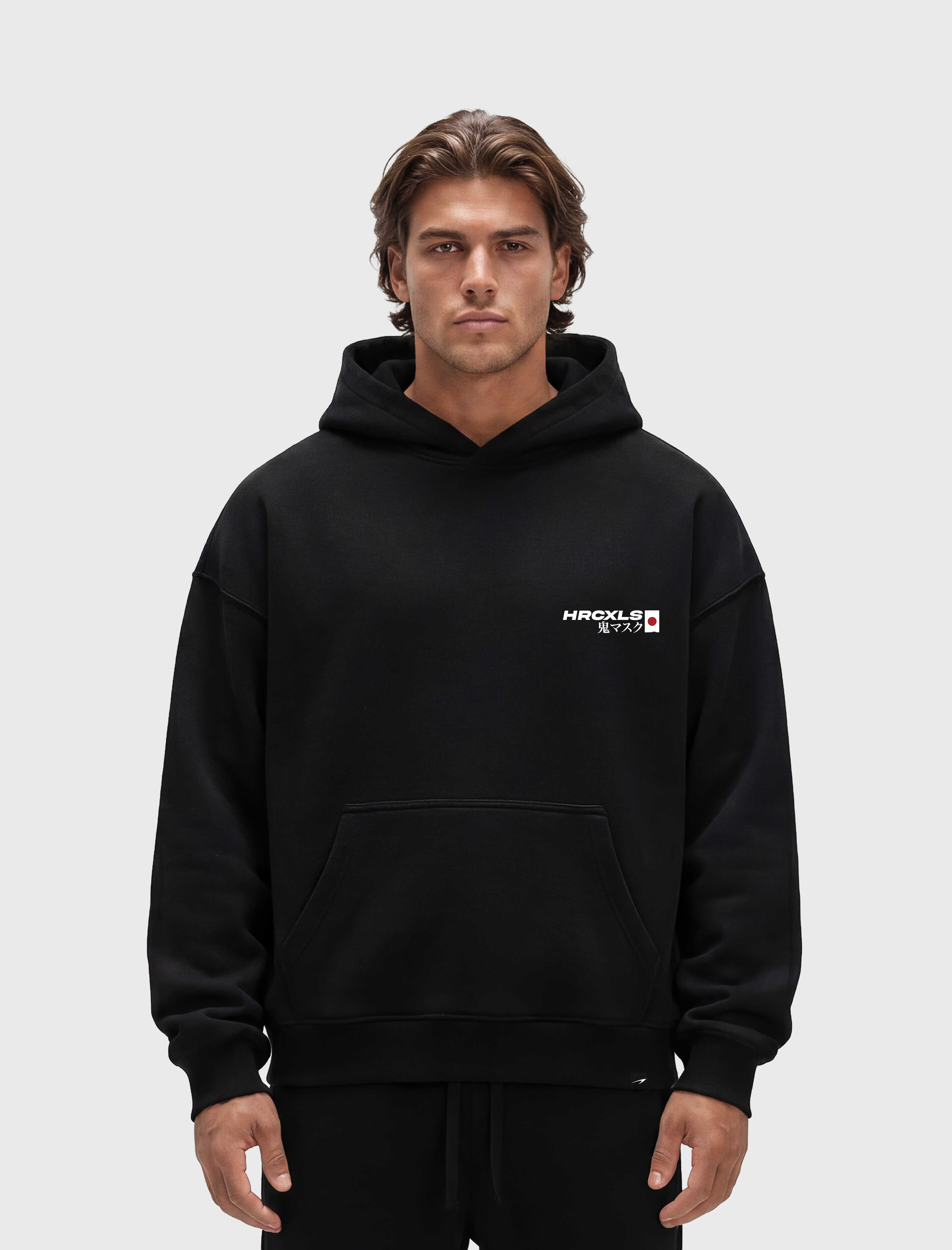HERCXLES 2026: Oni Hoodie - Black model front